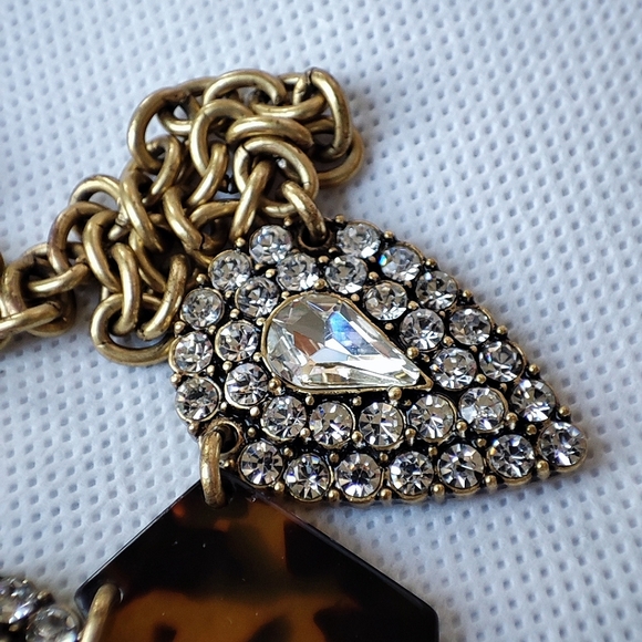 J. Crew Signed Lucite Faux Encrusted Teardrop Dramatic Statement Necklace EUC - Picture 9 of 14